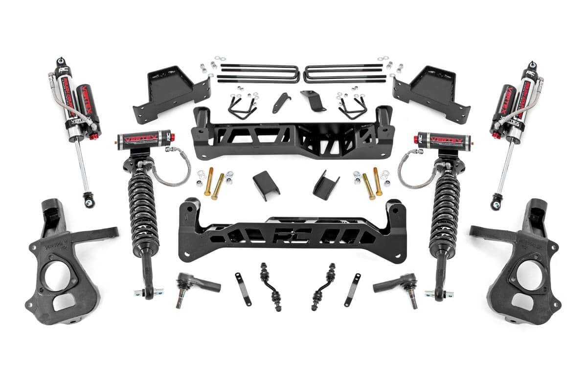 Chevrolet Silverado 1500 Suspension Lift Kit - Front + Rear - Rough Country - 7 Inch Lift Kit | Cast Steel | Vertex - '14-'18